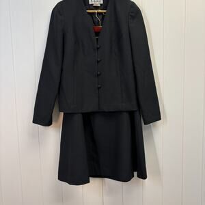 Vintage Fred Rothschild Womens 70s Classic Corpcore Event Skirt Suit Size 10